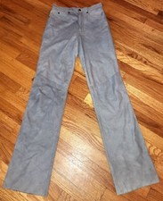 SALE  FREE SHIP Vintage Wilson's Grey Leather Pants Slim Tall Sz 28