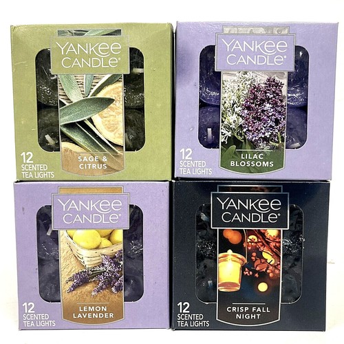 Yankee Candle 12 Scented Tea Lights Choose Scent Crisp Fall Night Lemon Lavender eBay