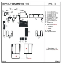 Interior Real Carbon Fiber Dash Trim Kit for CHEVROLET CORVETTE 1990-1993
