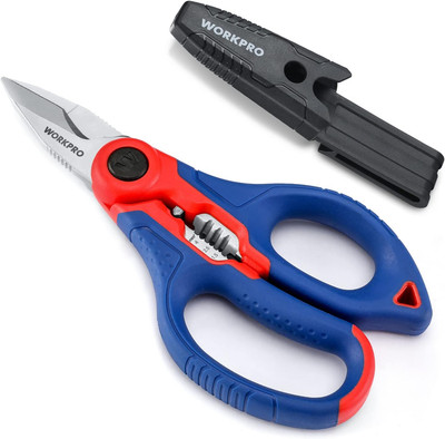 Stainless Electricians Scissors, 6.4'' Professional Electrician Shears with Wire 