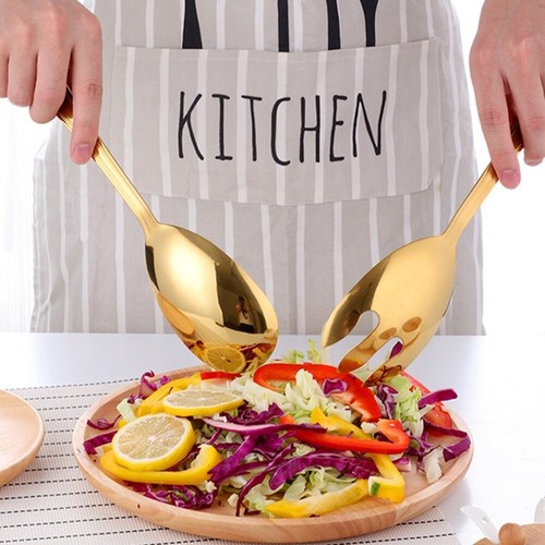 2Pcs Large Service Spoon Kit Stainless Steel Cutlery Set For Kitchen Tool - Picture 8 of 19