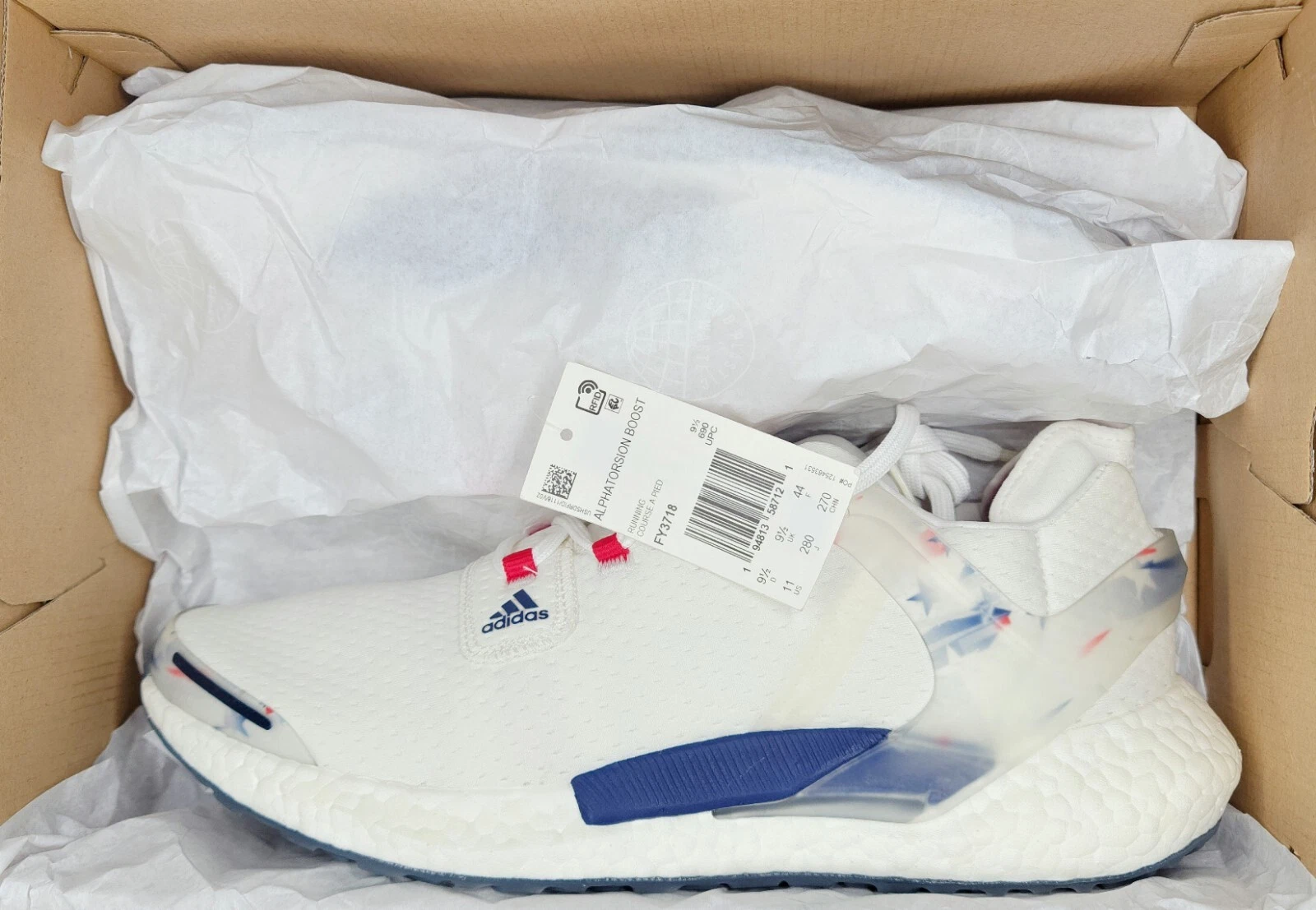 Colorazione olimpica Adidas Alphatorsion Boost USA taglia 11 da uomo nuova con scatola