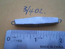 12 PCS. DIAMOND STYLE  JIG LURE 3/4 OZ. W/S. STEEL EYES - UNPAINTED, SALTWATER