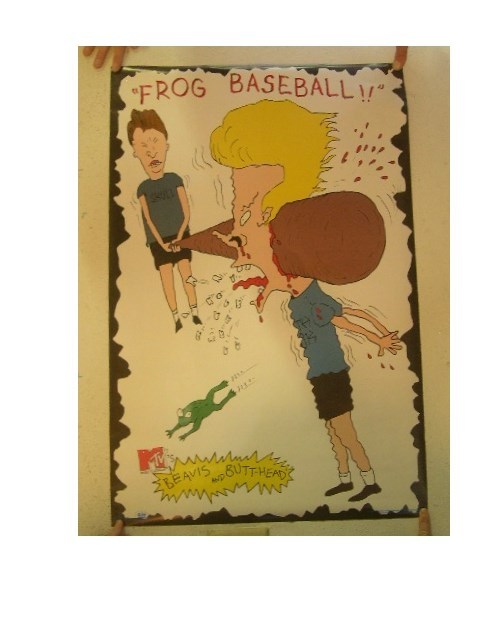 Beavis And Butthead Poster Butt Head Frog Baseball & Sporting Wood