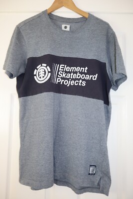Element Skateboard Projects T-Shirt Grau Herren Größe M EXC Kurzarm