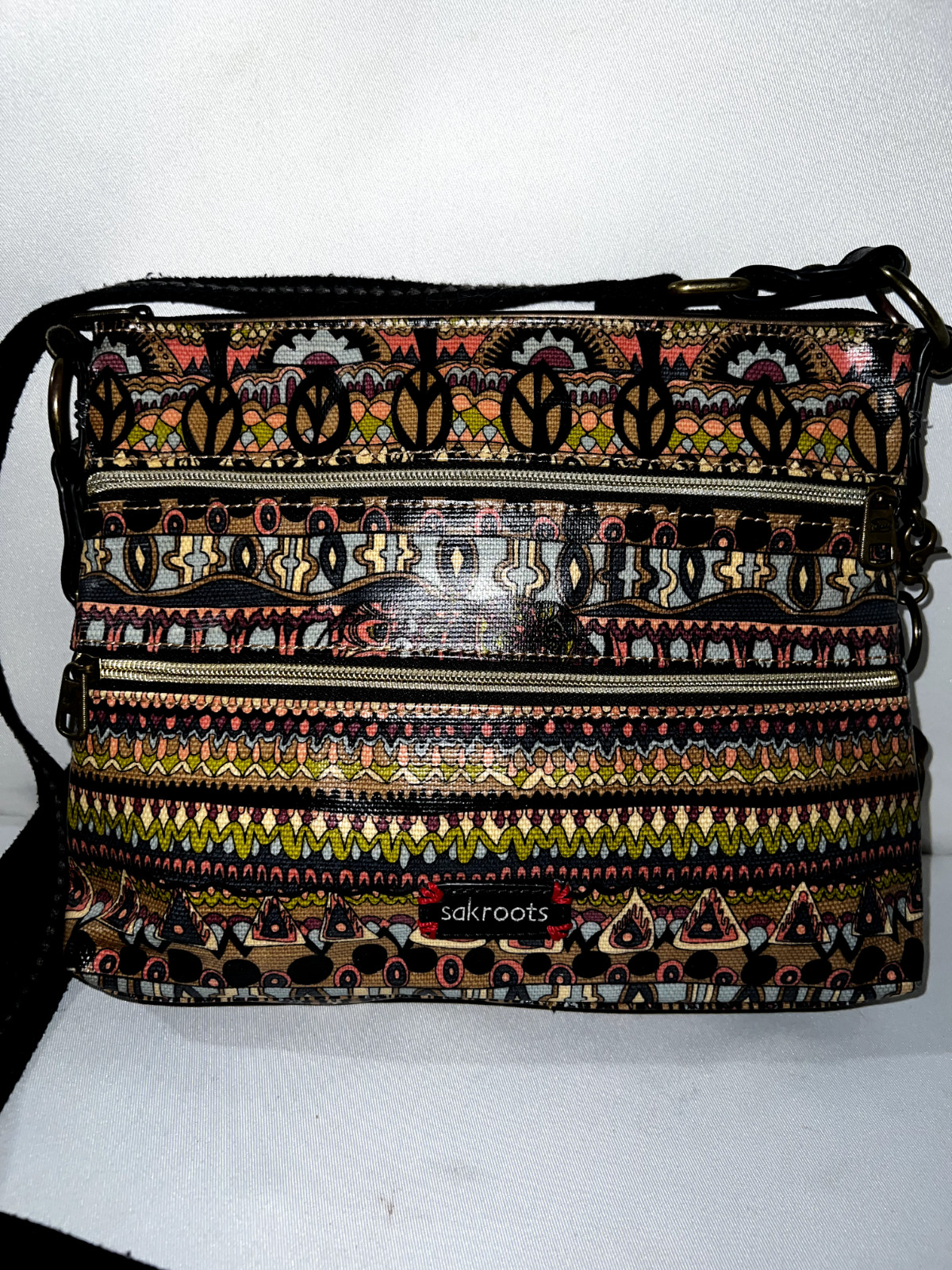 SAKROOTS Purse Basic Double Zip Pocket Peace Dese… - image 3