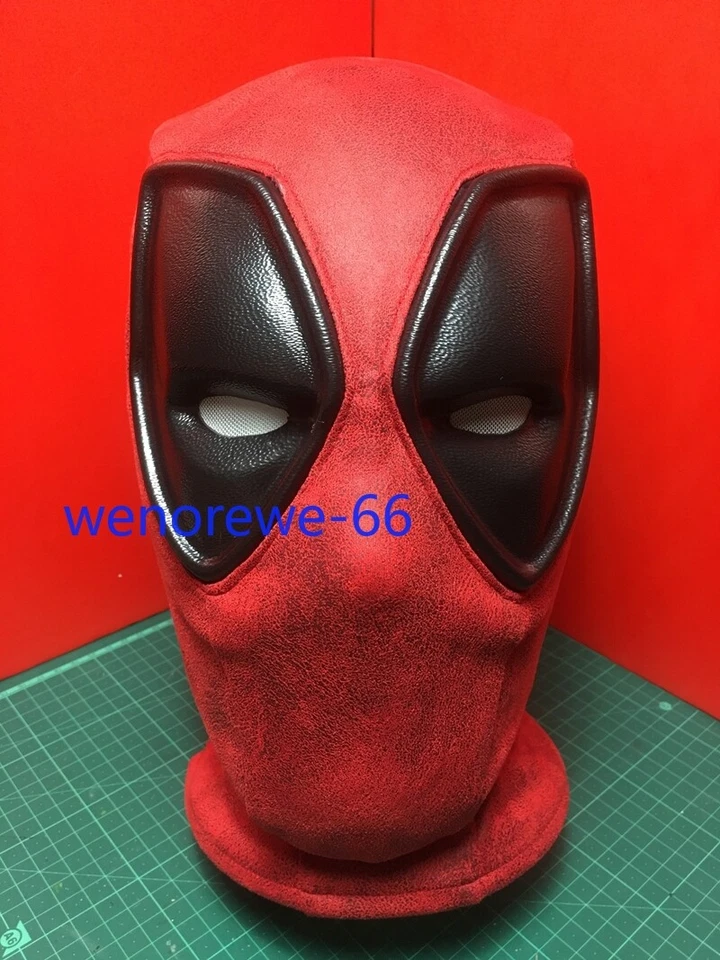 EN NOSOTROS!!! Máscara roja para hombre Deadpool 3 Wade Wilson Cosplay utilería máscara con carcasa facial Foto 3 de 4