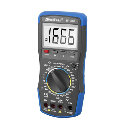 Digital Automotive Multimeter Car Engine Analyzer AC/DC Capacity Meter HP-760J