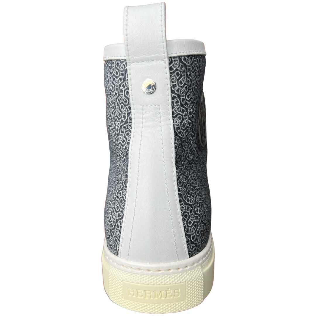 Hermes Sport Jimmy Toile Chaine d'Ancre High Top Sneaker EU Size 45 Shoes image 6