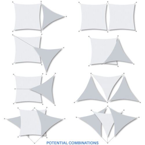 Cubierta de dosel para sol de arena rectangular vela de 13-19 pies con alambre de acero jardín exterior - Imagen 6 de 7