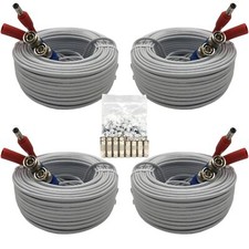 4PCS 100ft/30m Integrated BNC Video Power Cable ext. for Security Cameras CCT...