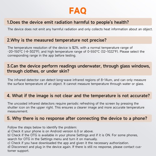 ANCEL IR101 Thermal Camera for Android-C Professional Grade 256x192 IR Resolutio - Picture 18 of 20