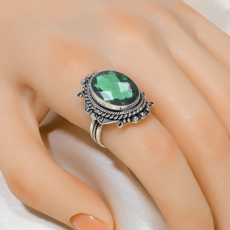 Chrome Diopside Gemstone Solid 925 Sterling Silver Bridesmaid Cool Ring, V6508 - Image 2 of 4