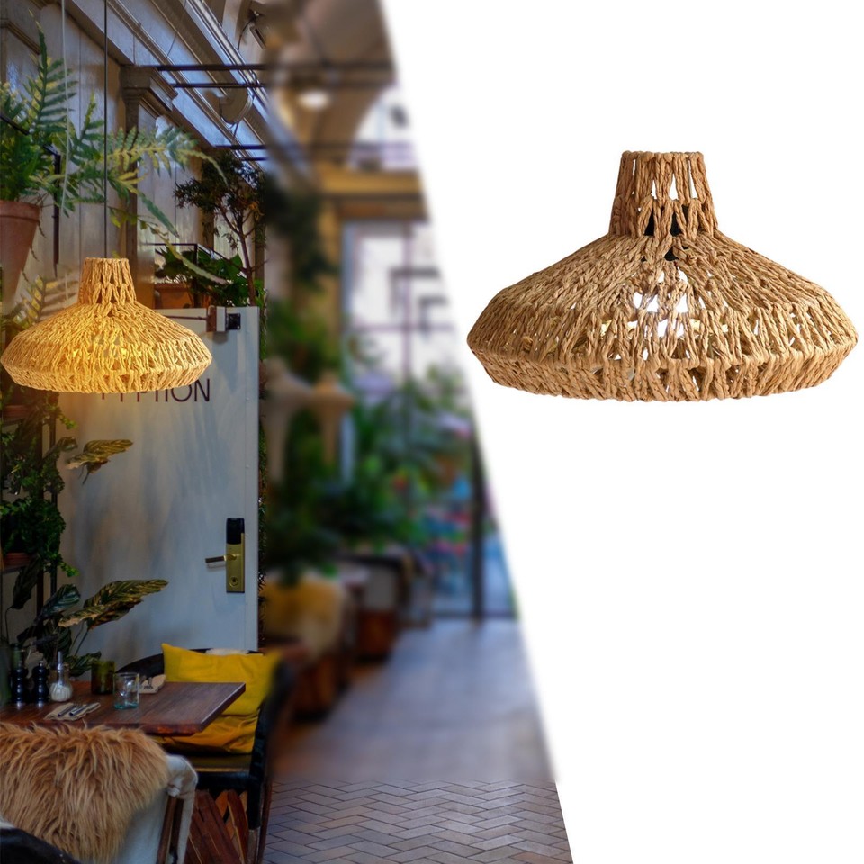 Pendant Light Shade Paper Rope Rattan for Dining Room Living Room ...