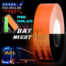 *Orange 2"x150' Reflective Safety Tape Warning Adhesive Conspicuity Sticker DIY