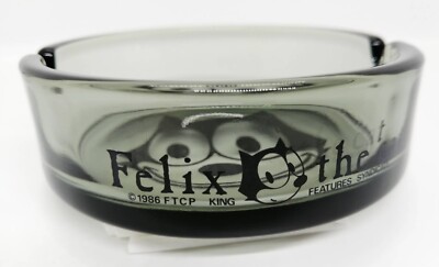 FELIX THE CAT Glass ASHTRAY accessories Tray Figurine | eBay
