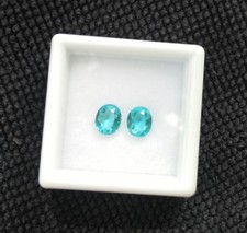 6x5 mm.NEON BLUE PARAIBA TOURMALINE CREATED Gems RARE COLOR 2pcs.