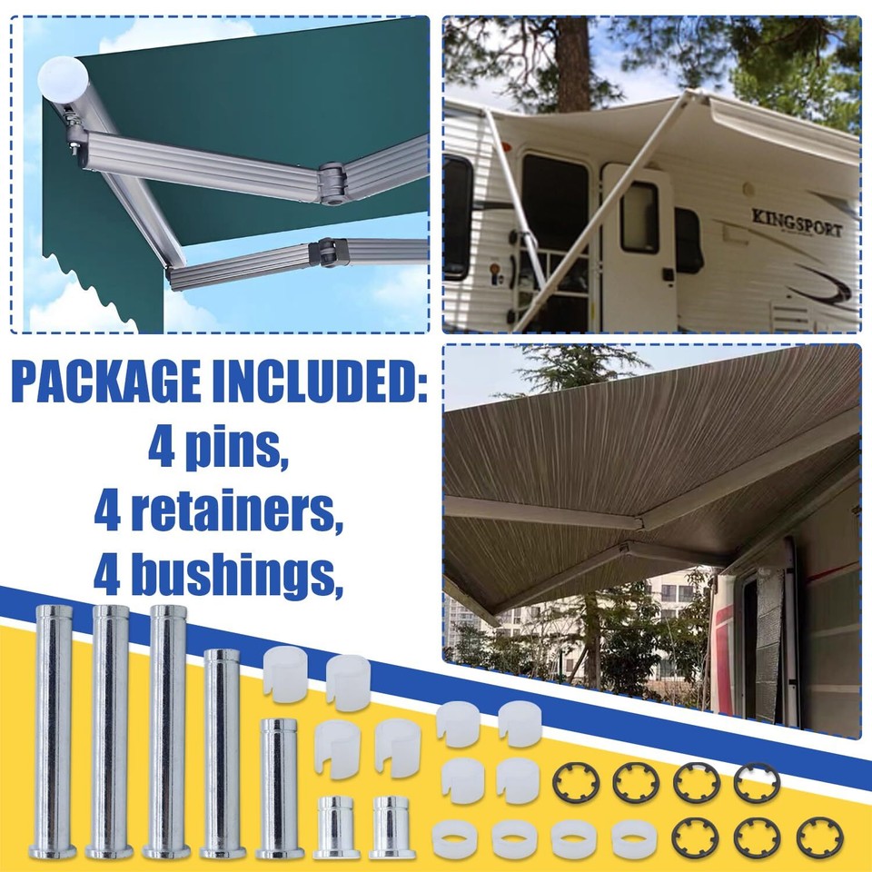 RV For Power Awning Arm Repair Pin Kit Con Perni In Acciaio