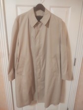 London Fog Maincoats Men's Sz 42 Short Vintage Faux Fur Lined Khaki Trench Coat
