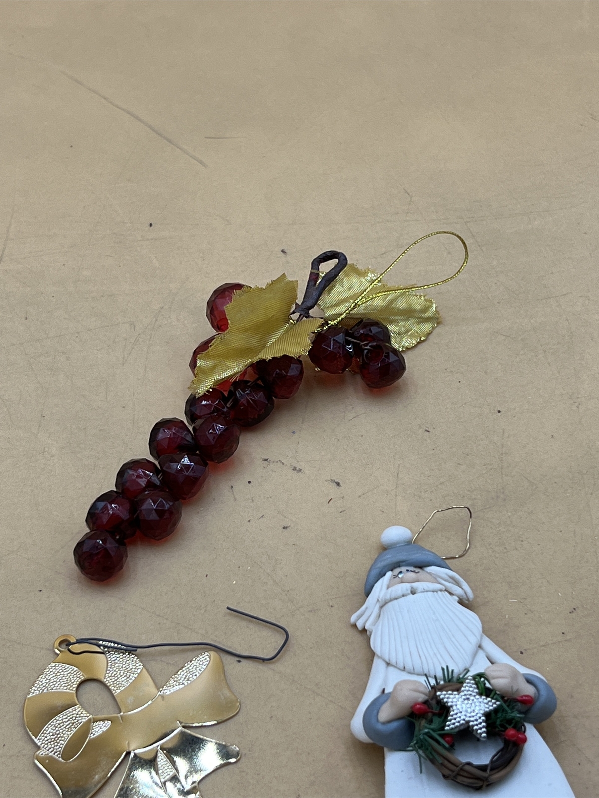 2001 SANTA, PRESENT, CANDY CANE, HORN, GRAPES CHRISTMAS ORNAMENTS SET eBay