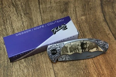 HERBERTZ Taschenmesser "WILDSCHWEIN MOTIV" Diamantgravur - NEU - 588611
