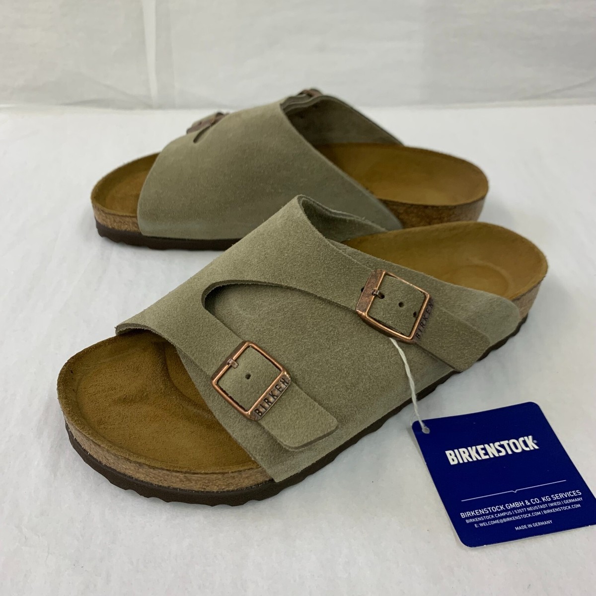 Birkenstock New w/o Box Zürich Taupe Suede Leather Narrow