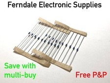 Image of Resistor, Metal Film, 1%, 0.125W, 200 V, MF12, 10 pk select from 1 Ω - 1 MΩ