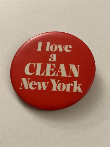 Vintage I Love a Clean New York Red Button Pin PB31b | eBay
