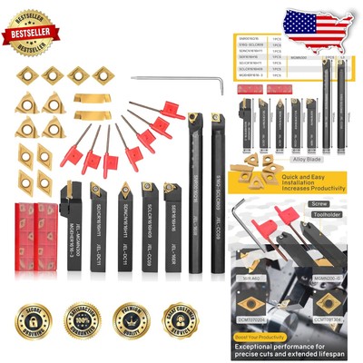 Versatile Indexable Lathe Tool Set - 21 Pieces for Precision Turning & Grooving
