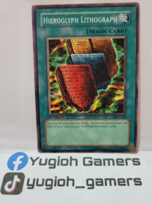 YUGIOH HIEROGLYPH LITHOGRAPH PGD-086  1 ST EDITION COMMON PLAYED 