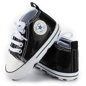 girls black glitter converse