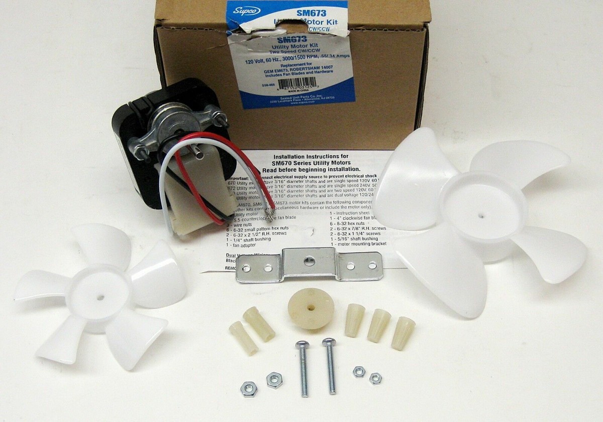 Refrigeration Beverage Cooler Bay Marie Evaporator Motor Supco