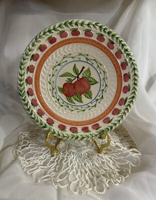 Strata Group Fresh N Fruity Peach Salad Plate 8 1/2'' Hand Painted Gorgeous