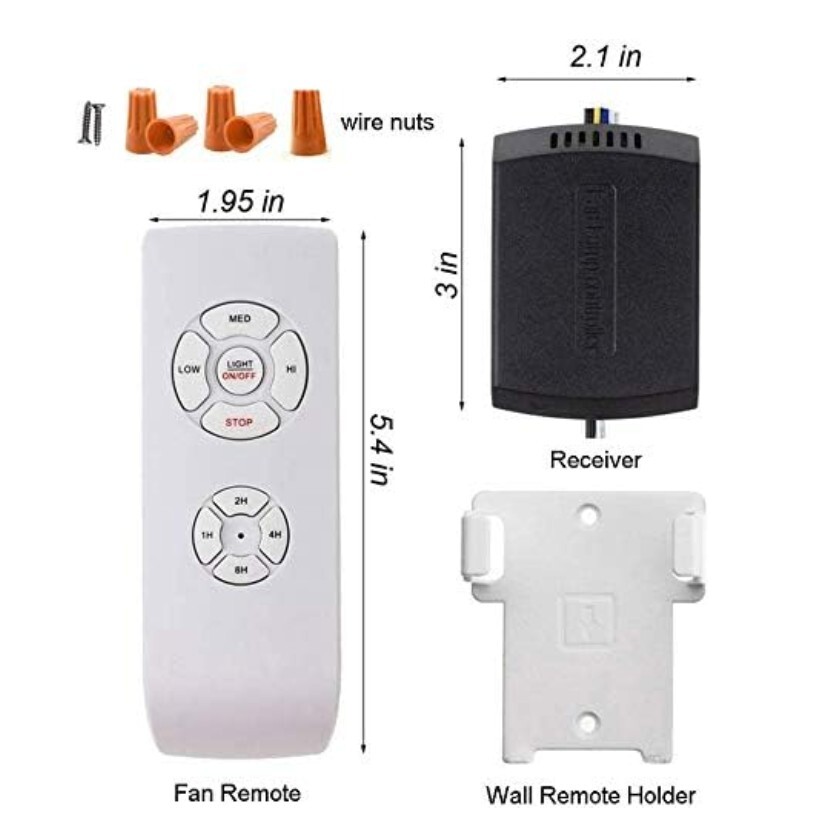 3 Pack Universal Small Size Ceiling Fan Remote Control Kit 4 Speeds