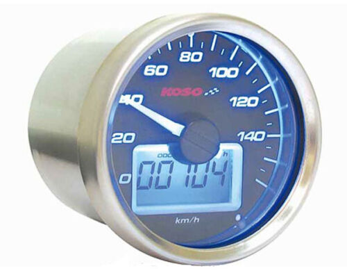 Koso BB551B35 D55 GP Style Speedometer Max 160 kmh Black ABE 10 - Picture 1 of 1