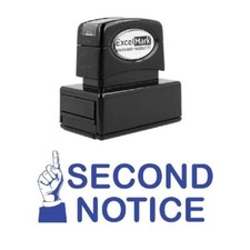 SECOND NOTICE Stamp - Pre-Inked / Blue