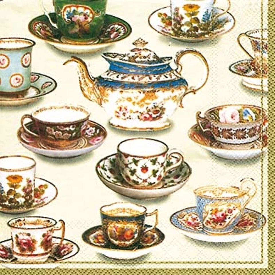 IHR V&A V & A Five o'clock Tea Cup Luxury paper napkins cocktail tea size new 20 pack
