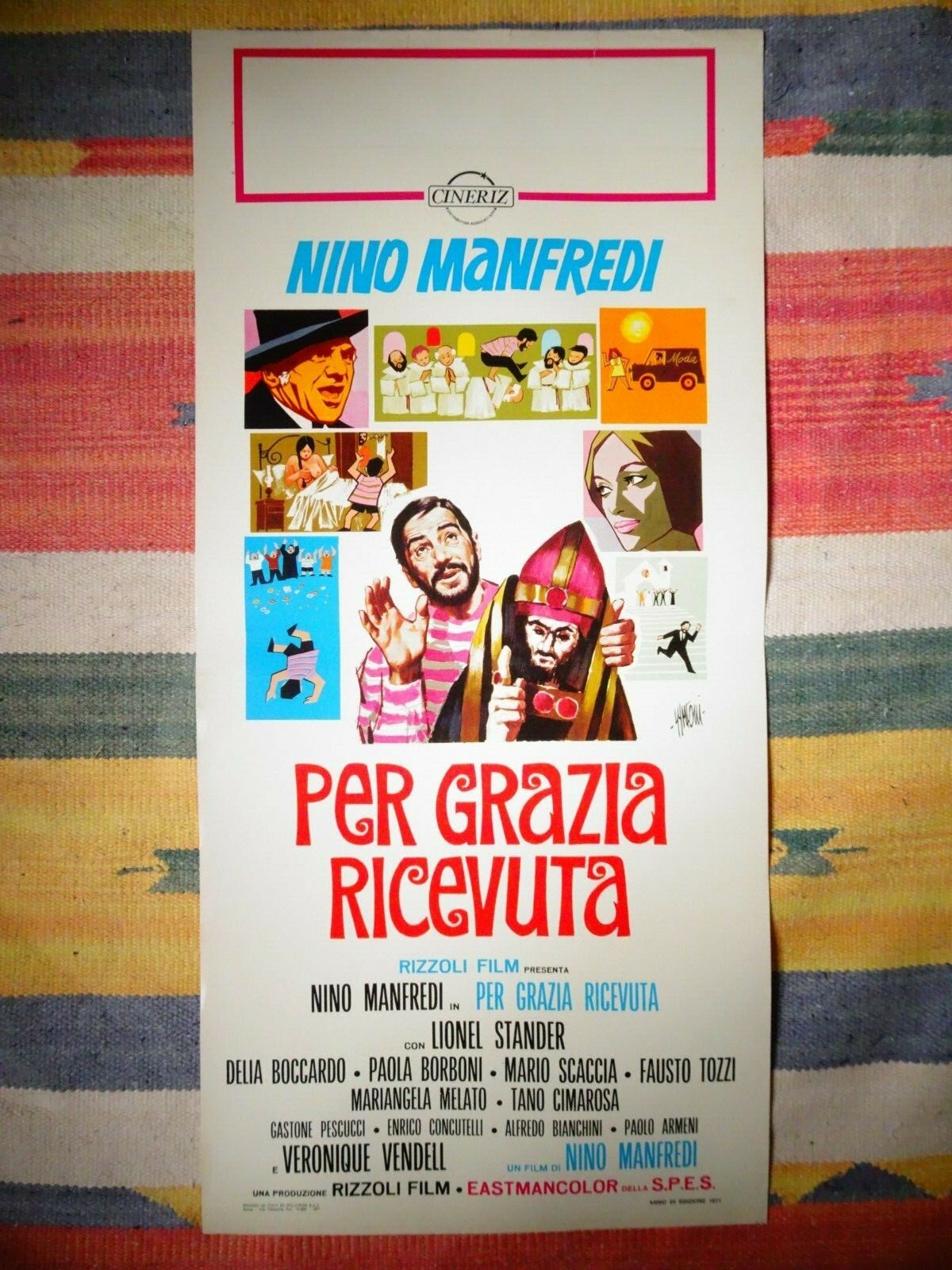 Locandina originale film Per grazia ricevuta (1970) - Regia di Nino Manfredi