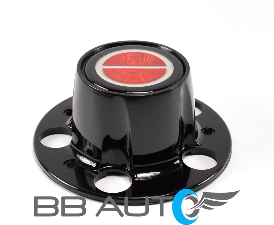 FORD RANGER BRONCO II EXPLORER BLACK CENTER CAP HUB SET RED EMBLEM CENTER NEW - Image 4 of 4