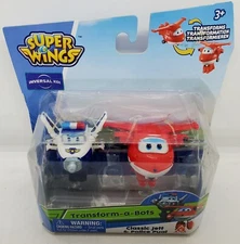 New! Super Wings Jett and Astra Mini Transform-a-Bots - Collectible Robots Set!