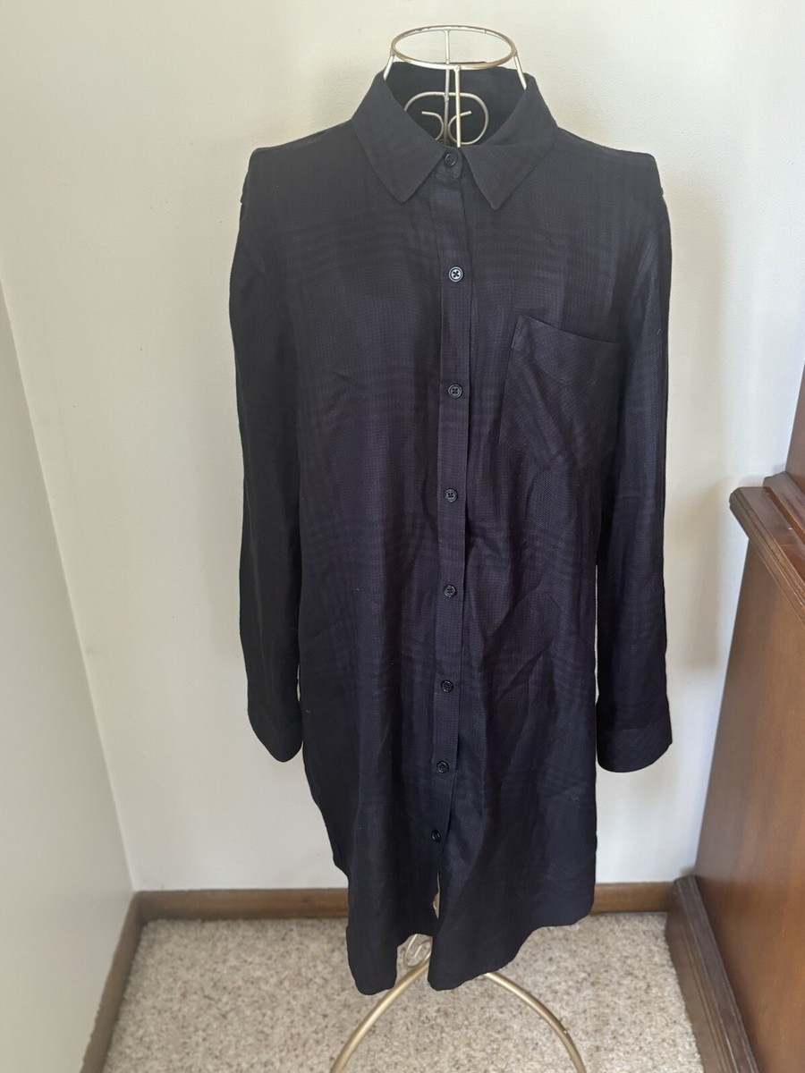 rails plaid shirt dress Rails Bianca Plaid Flannel Long Sleeve Shirt Dress Size Small Charcoal  shadow