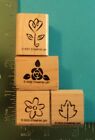 Flowers and Leaf Rubber Stamps by Stampin Up Set of 4