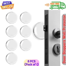 8PCS Door Stopper Wall Protector Silicone Door Knob Wall Protector Strong Back..