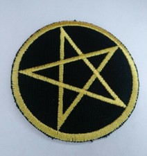 Pentagram Patch Iron/Sew on Embroidered Custom Size/Color Pentacle Patch Wicca