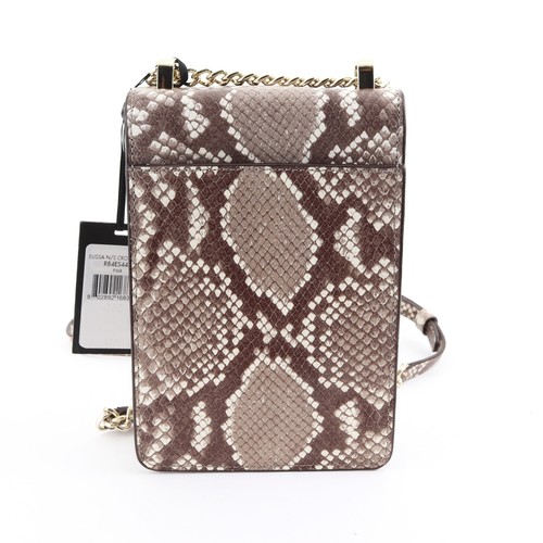 DKNY Elissa Umhängetasche Kettenriemen Leder Python-Prägung 198 $, beige - Bild 5 von 5