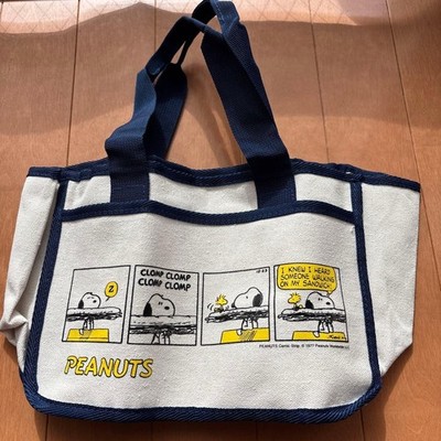 Snoopy tote bag outside pocket with clip unused BvM22