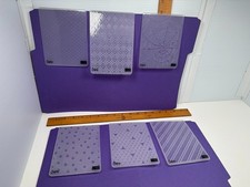 Lot of 6 Stampin Up Embossing Folders Sizzix Spider Web Geometric Star Dots