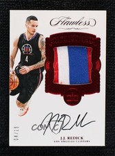 2016 Panini Flawless Distinguished Signatures Ruby 4/15 JJ Redick Patch Auto on6