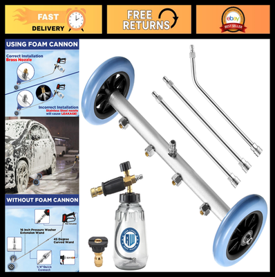 #ad 16quot; Pressure Washer Undercarriage Cleaner with Foam Cannon amp; Extension Wand 400 $85.99