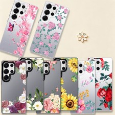 PC Phone Case Fresh Flowers Design Cover For Samsung S25 S24 Ultra S23 S22 S26 